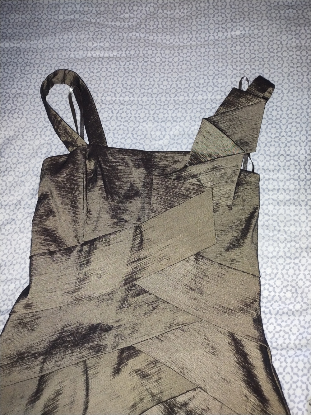 Cache Bronze-Brown One-Shoulder Cocktail Dress - Picture 6 of 9